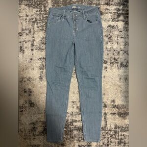 Old Navy High Rise Striped Blue Jeans